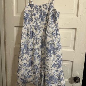 Universal Thread White Sundress with Blue Floral Print